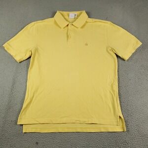 Brooks Brothers Polo Shirt Mens Size Medium Yellow Casual Short Sleeve *